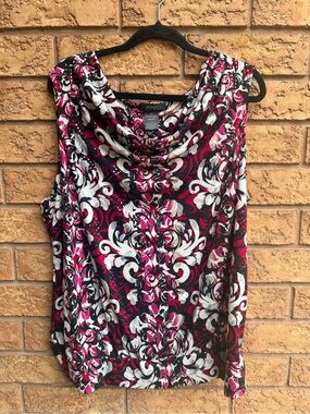 4/$25 • Style & Co. Sleeveless Draped Cowl Neck Blouse